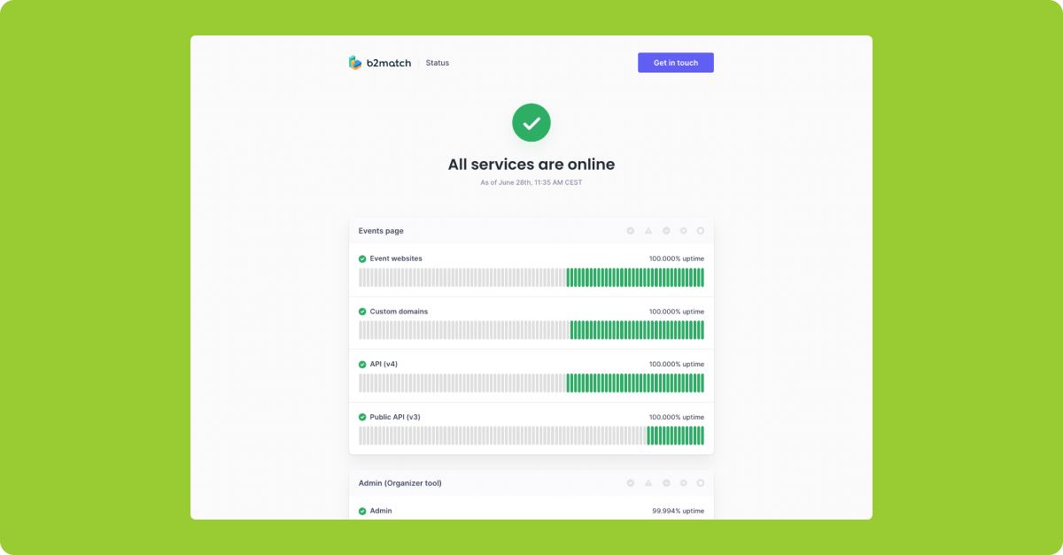 Mathc Status Window Status Page for Maintenance and More